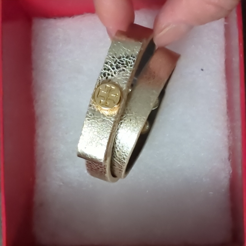 Tory Burch double tour leather bracelet